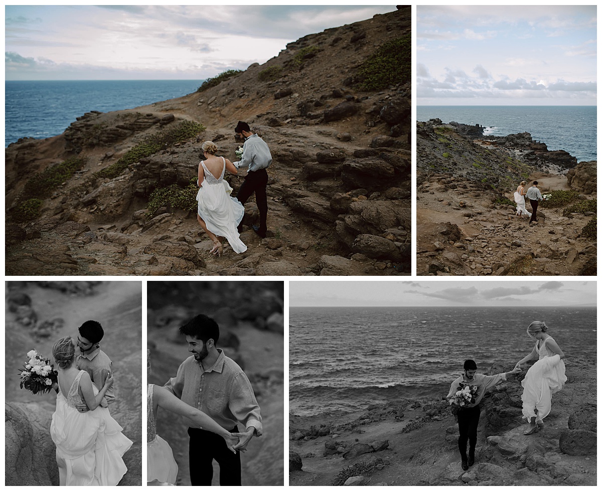 Couple on their wedding day on Maui, Hawaii.